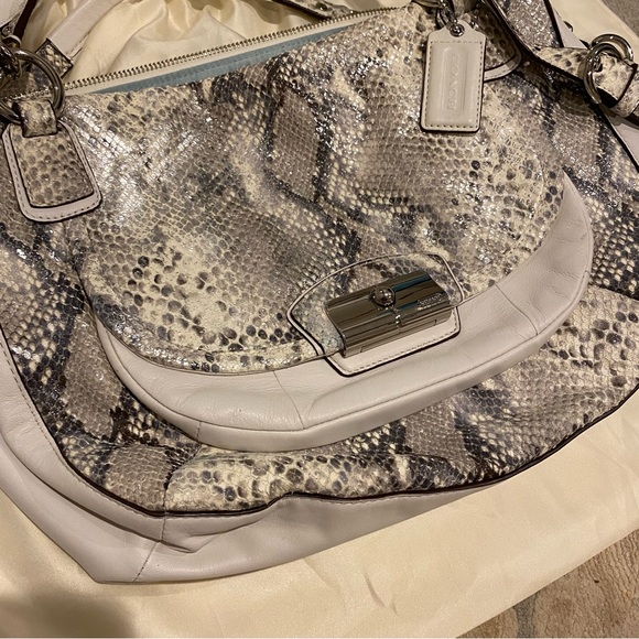 Coach Pinnacle Kristin Metallic Python Embossed Satchel - Picture 4 of 14